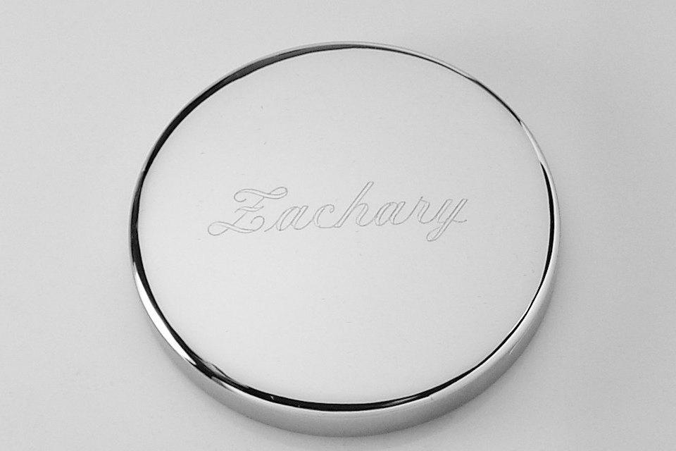 Engraved Jewelry Box High Polish Small Round Silver Keepsake Trinket Box - Custom Engraved
