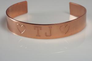 Custom Engraved Monogram Bracelet Personalized Copper Cuff Style Name Initial or Monogram - Hand Engraved