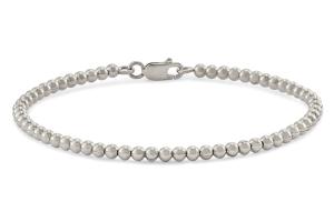 Sterling Silver Bead Bracelet with Lobster Claw Clasp 7.5 Inch Length