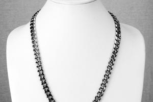 Stainless Steel Designer Heavy Curb Link Chain Necklace 24 Inch Length