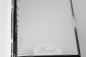 Cigarette Case Custom Engraved Personalized Double Sided Sun Ray Design 100s Cigarette Case  -Hand Engraved