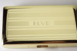 Custom Engraved Golden Cigarette Case Double Sided Linear Design 120s Personalized Cigarette Holder  -Hand Engraved