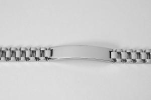 Engraved Designer ID Bracelet Personalized Custom 8.25 Inch Solid Stainless Steel ID Bracelet  - Hand Engraved