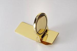 Custom Engraved Goldtone Money Clip Personalized Monogram Round Hinged -Hand Engraved
