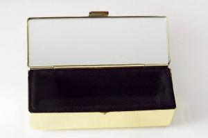 Lipstick Case Personalized Custom Engraved Single Lipstick Case with Mirror Gold with Silver Top - Hand Engraved