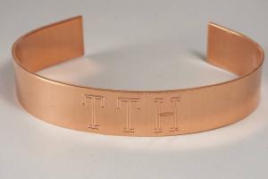 Custom Engraved Monogram Bracelet Personalized Copper Cuff Style Name Initial or Monogram - Hand Engraved