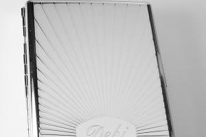 Cigarette Case Custom Engraved Personalized Double Sided Sun Ray Design 100s Cigarette Case  -Hand Engraved