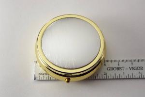 Engraved Personalized Pill Box Two Tone Round Three Compartment -Hand Engraved