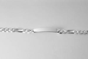 Custom Engraved ID Bracelet Sterling Silver 9 Inch Length Personalized Heavy Figaro Link- Hand Engraved