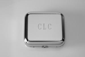 Custom Engraved Personalized High Polish Silver Portable Pocket Ashtray -Hand Engraved