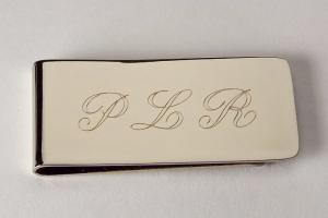 Custom Engraved Silver Money Clip Personalized High Polish Non Tarnish Nickel Plated - Hand Engraved