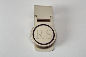 Engraved Money Clip Custom Engraved Personalized Round Hinged Money Clip Matte Finish -Hand Engraved