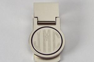 Engraved Money Clip Custom Engraved Personalized Round Hinged Money Clip Matte Finish -Hand Engraved
