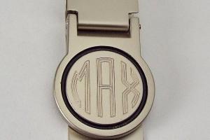 Engraved Money Clip Custom Engraved Personalized Round Hinged Money Clip Matte Finish -Hand Engraved