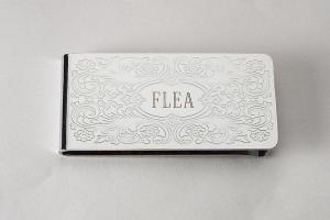 Engraved Money Clip Custom Engraved Personalized Money Clip with Scroll Design -Hand Engraved