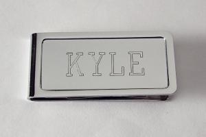 Custom Engraved Money Clip Personalized Chrome Plated - Hand Engraved