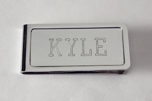 Custom Engraved Money Clip Personalized Chrome Plated  - Hand Engraved