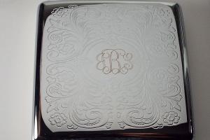 Cigarette Case Custom Engraved Personalized Double Sided King Size Scroll Design -Hand Engraved