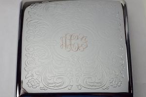 Cigarette Case Custom Engraved Personalized Double Sided King Size Scroll Design -Hand Engraved