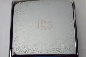 Cigarette Case Custom Engraved Personalized Double Sided King Size Scroll Design  -Hand Engraved