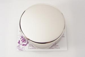 Engraved Jewelry Box High Polish Small Round Silver Keepsake Trinket Box - Custom Engraved