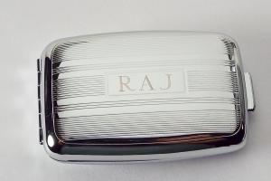 Personalized Pill Box Custom Engraved Stylish Linear Design Two Compartment -Hand Engraved