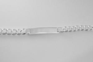 Custom Engraved ID Bracelet Sterling Silver 7.25 Inch Length Double Curb Link- Hand Engraved