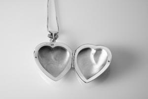 Custom Engraved Locket Personalized Sterling Silver Large Rounded Heart Locket 1 Inch - Hand Engraved