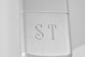 Personalized Portable Pocket Ashtray Custom Engraved Satin Silver Finish -Hand Engraved