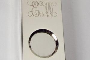 Cigar Cutter Custom Engraved Personalized Silver Plated Cigar Cutter - Hand Engraved