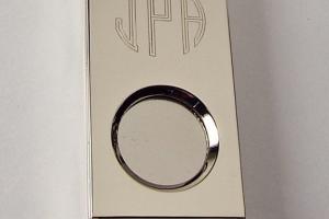 Cigar Cutter Custom Engraved Personalized Silver Plated Cigar Cutter - Hand Engraved