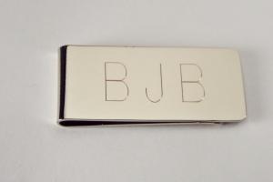 Custom Engraved Silver Money Clip Personalized High Polish Non Tarnish Nickel Plated - Hand Engraved
