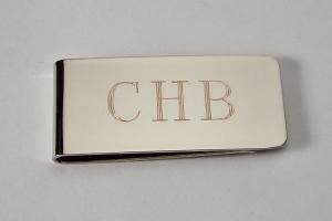 Custom Engraved Silver Money Clip Personalized High Polish Non Tarnish Nickel Plated - Hand Engraved