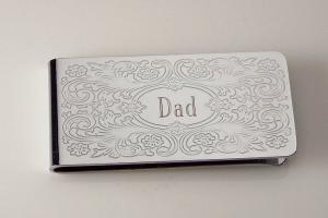 Engraved Money Clip Custom Engraved Personalized Money Clip with Scroll Design -Hand Engraved
