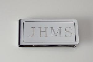 Custom Engraved Money Clip Personalized Chrome Plated  - Hand Engraved