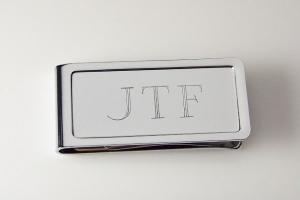 Custom Engraved Money Clip Personalized Chrome Plated  - Hand Engraved