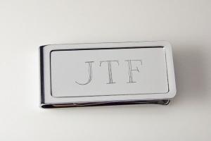 Custom Engraved Money Clip Personalized Chrome Plated - Hand Engraved