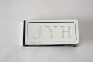 Custom Engraved Money Clip Personalized Chrome Plated - Hand Engraved