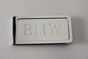 Custom Engraved Money Clip Personalized Chrome Plated - Hand Engraved