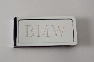 Custom Engraved Money Clip Personalized Chrome Plated  - Hand Engraved