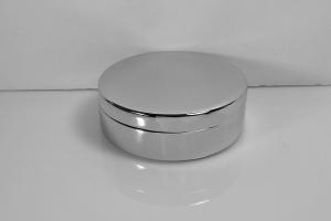 Engraved Jewelry Box High Polish Small Round Silver Keepsake Trinket Box - Custom Engraved