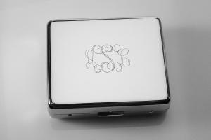 8 Day Pill Box Custom Engraved Personalized Large Size Silver Pill Box with Eight Compartments -Hand Engraved