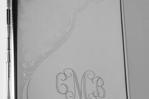 Custom Engraved Personalized Double Sided 100s Cigarette Case with Scroll Accent  -Hand Engraved