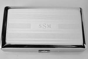 Custom Engraved Cigarette Case Personalized Double Sided Linear Design 120s Cigarette Holder -Hand Engraved