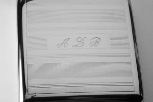 Custom Engraved Personalized Cigarette Case Double Sided Linear Design Kings Case -Hand Engraved