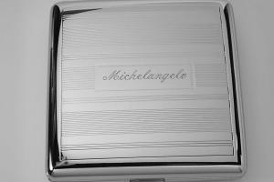 Custom Engraved Personalized Cigarette Case Double Sided Linear Design Kings Case  -Hand Engraved