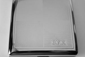 Cigarette Case Custom Engraved Personalized Checkerboard Design Double Sided Kings Cigarette Case -Hand Engraved