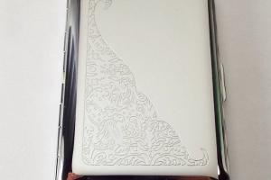 Custom Engraved Business Card Case Scroll Design Business Card or Single Sided Cigarette Case -Hand Engraved