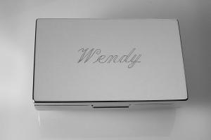 Engraved Double Lipstick Case Personalized Custom with Inside Mirror  - Hand Engraved