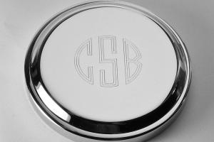 Custom Engraved Jewelry Box High Polish Round Silver Trinket Box - Hand Engraved